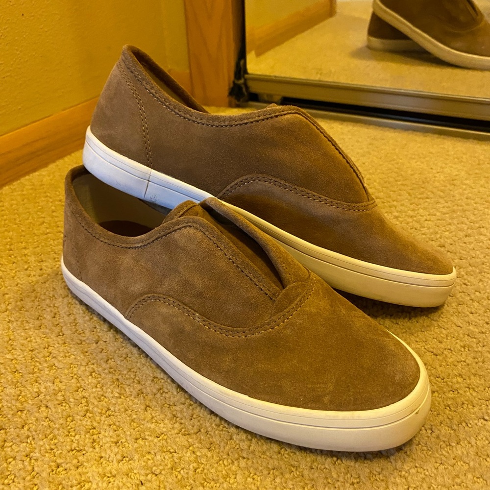 Frye suede slip on shoes